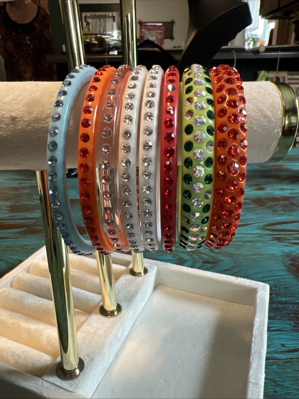 Y2K colorful bangle bracelets W/Rhinestones Read